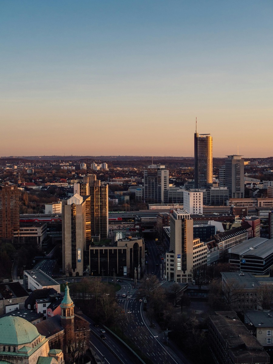 Dusseldorf Modern Skyline with Business District - VPS Hosting Germany