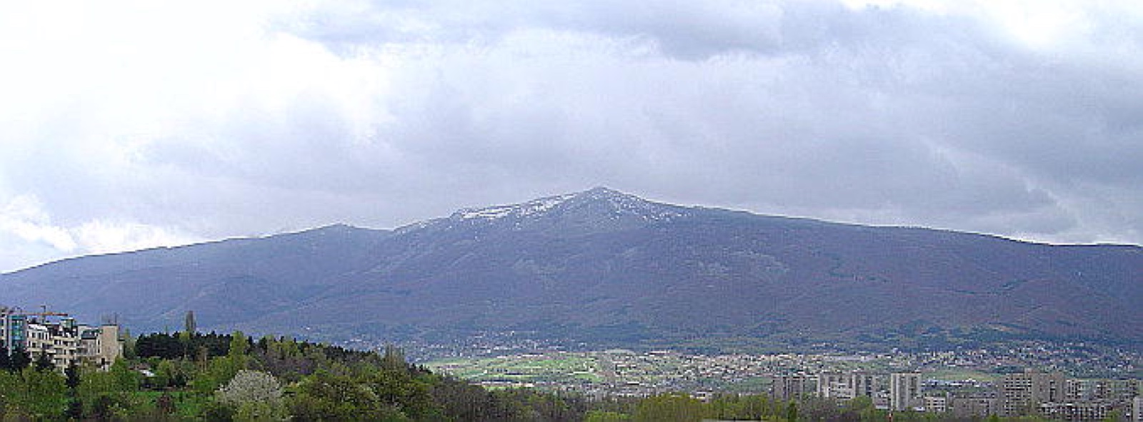 Vitosha mountain rising over Sofia