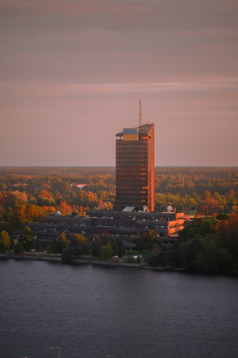 Modern Riga Skyline and Business District